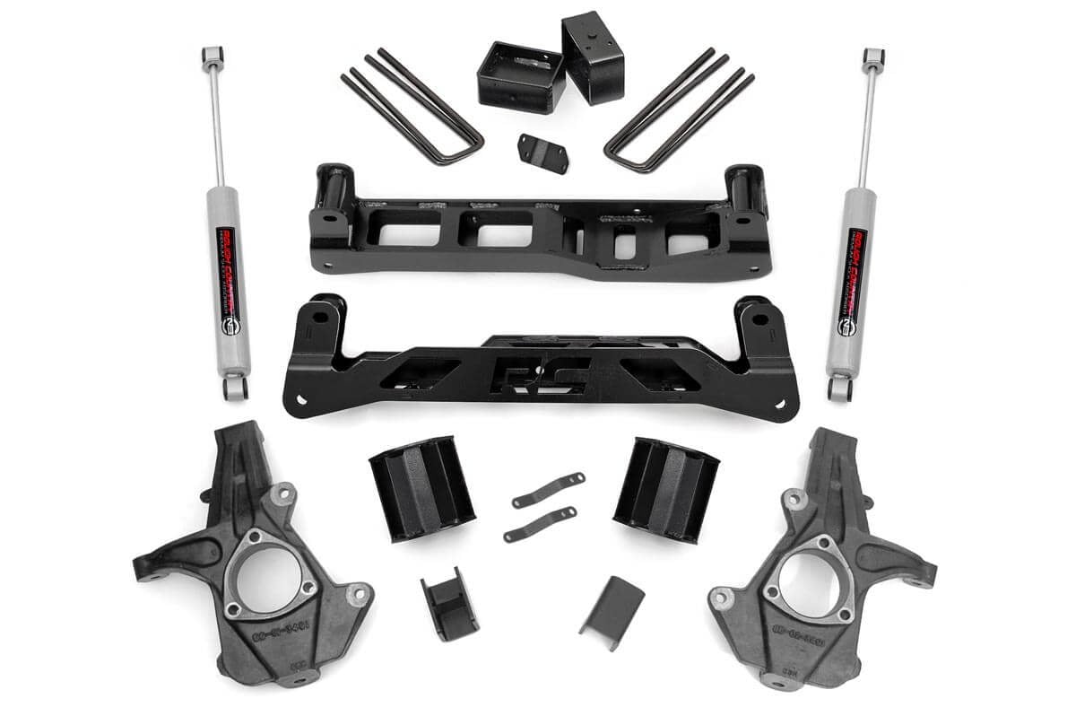 Chevrolet Silverado 1500 Suspension Lift Kit - Rough Country - 5 Inch, Premium N3 Series, N3 Loaded Struts - '07-'13